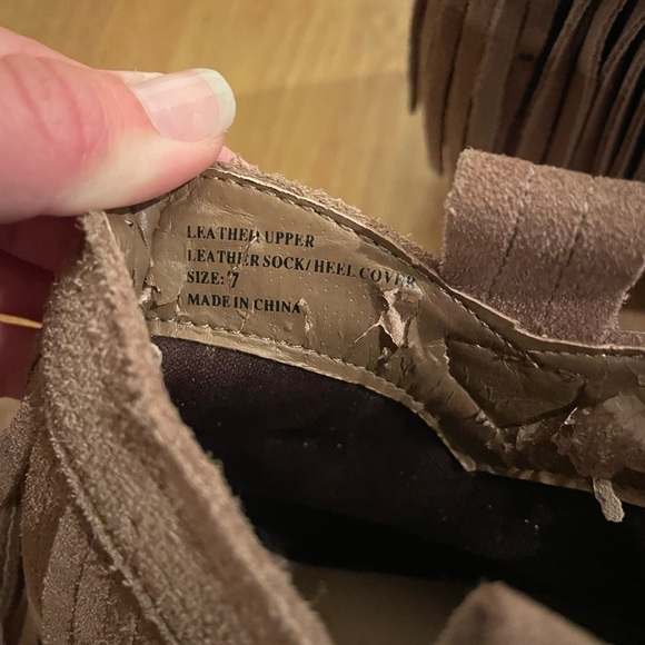 Leather Upper Suede Western Fringe Booties - Picture 4 of 4